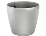 Hornbach Pflanzkübel Lechuza Classico Premium 70 Kunststoff Ø 70 cm H 64,5 cm silber inkl. Erdbewässerungsystem, Substrat, Wasserstandsanzeiger