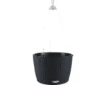 Hornbach Blumenampel Lechuza Nido Cottage 35 Kunststoff Ø 35 cm H 23 cm schwarz inkl. Erdbewässerungsystem, Substrat, Pflanzeinsatz