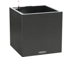 Pflanzkübel Lechuza Canto Stone 40 LED low Kunststoff 40 x 40 x 40 cm graphitschwarz