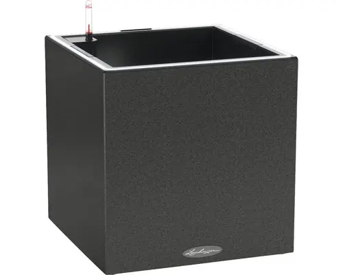 Pflanzkübel Lechuza Canto Stone 40 LED low Kunststoff 40 x 40 x 40 cm graphitschwarz