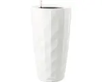 Hornbach Pflanzkübel Lechuza Diamante Premium Kunststoff 41 x 41 x 77 cm weiß matt inkl. Erdbewässerungsystem, Pflanzeinsatz und Wasserstandsanzeiger