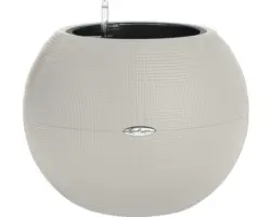 Pflanzkübel Lechuza Puro Color Kunststoff 20 x 50 x 42 cm sandbraun inkl. Makramee, Erdbewässerungsystem, Pflanzeinsatz und Wasserstandsanzeiger