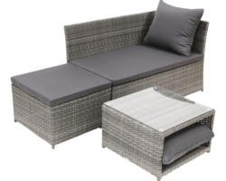 Balkonset Destiny Loft Polyrattan 4-teilig 4-Sitzer grau