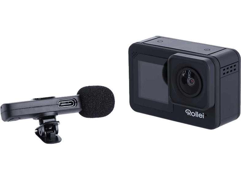 Rollei D6Pro Action Cam, 5K30p Video, 48 MP Foto, Sechs-Achsen-Gyroskop, 2 Display, Sony-Sensor, Wi-Fi, Schwarz