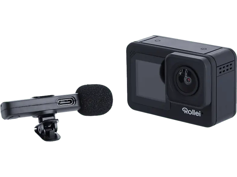 Rollei D6Pro Action Cam, 5K30p Video, 48 MP Foto, Sechs-Achsen-Gyroskop, 2 Display, Sony-Sensor, Wi-Fi, Schwarz
