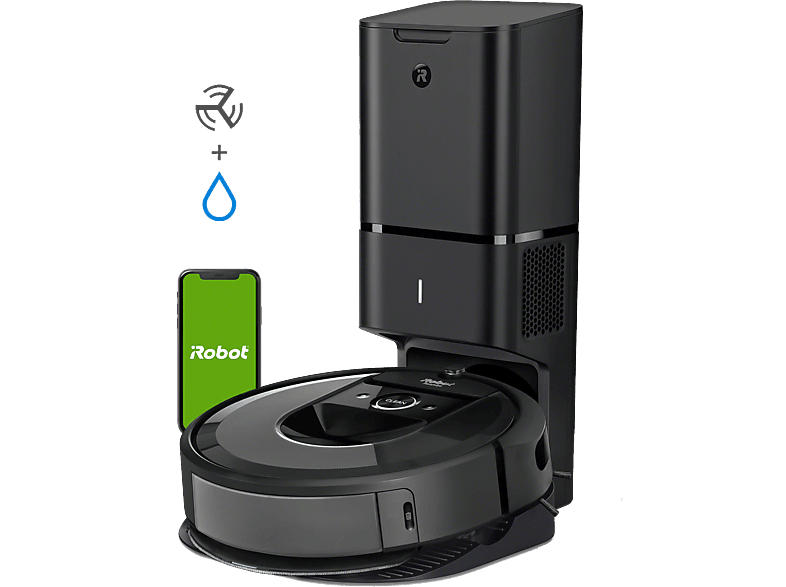 iRobot Roomba Combo i8+ (i8578) Saug- und Wischroboter inkl. Clean Base® Station (Schwarz, Laufzeit: bis zu 75 Minuten)