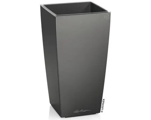 Pflanzvase Lechuza Cubi Mini Kunststoff 9x9x18 cm anthrazit inkl. Erdbewässerungssystem