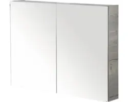 Spiegelschrank Sanox 2-türig 90x13x65 cm tabacco mit doppelseitige Spiegeltüre