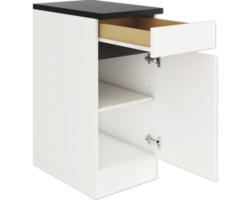 Unterschrank Optifit Luca weiß matt 40x88x60 cm mit Drehtür