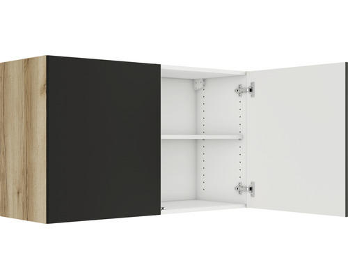 Hängeschrank Optifit Noah anthrazit/Wildeiche matt 100x57,60x34,60 cm mit Drehtür