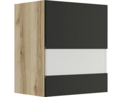 Glashängeschrank Optifit Noah anthrazit/Wildeiche 50x57,60x34,60 cm mit Drehtür