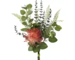 Hornbach Kunstpflanze Nadelkissenproteamix Bouquet Ø 17 cm Höhe: 56 cm rot