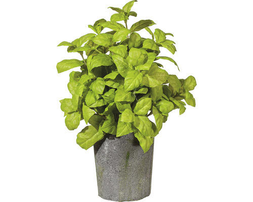 Kunstpflanze Basilikumbusch Ø 13 H 30 cm grün