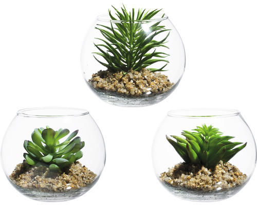 Kunstpflanze im Glas Höhe: 10 cm grün