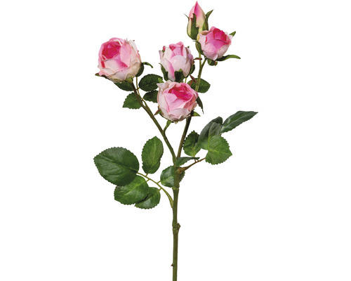 Kunstpflanze Polyantarose Höhe: 39 cm rosa