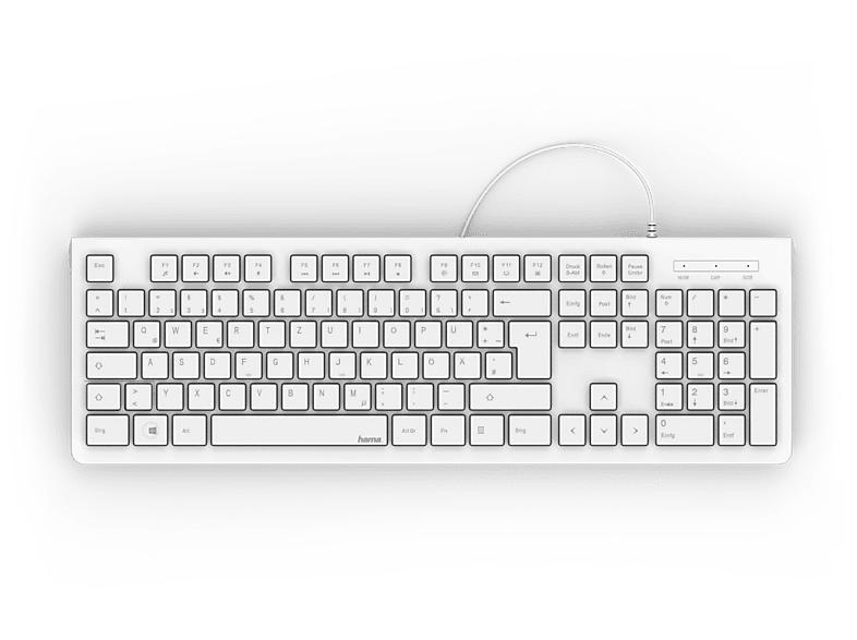 HAMA 182680 Basic-Tastatur "KC-200", Weiß