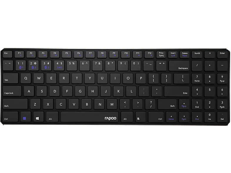 RAPOO 186857 Kabellose Touch-Tastatur "E9100M Multi-mode Ultra-Slim", Schwarz