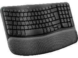 LOGITECH Wave Kabellose ergonomische Tastatur mit gepolsterter Handballenauflage, Bluetooth, DEU (Qwertz), Grafit