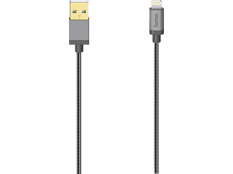 Hama USB-Kabel für iPhone/iPad mit Lightning Connector, USB 2.0, Metall, 0,75 m; Lightning Kabel