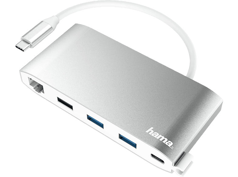 Hama 200111 USB-C-Hub, Multiport, 8 Ports, 3x USB-A, 2x USB-C, VGA, HDMI™, LAN; USB-C Hub