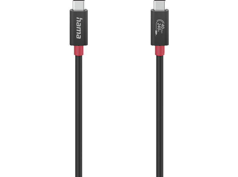 Hama USB-C-Kabel, E-Marker, USB4 Gen3, 40 Gbit / s, 5 A, 240 W, 1,00 m