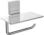 Hornbach Toilettenpapierhalter Reika mit Ablage magnetisch ohne Montageplatte und Deckel chrom