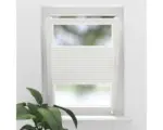 Hornbach Soluna Faltenplissee ohne Bohren Thermo verdunkelnd mit Seitenverspannung, weiß, 40x130 cm