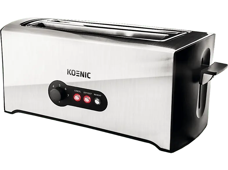 Koenic KTO 4331 M Toaster (Silber, 1600 Watt, Schlitze: 2)