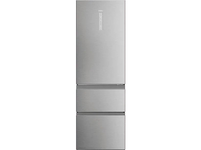 Haier HTW5618DNMG Kühl- und Gefrierkombination (D, 360 l, 1850 mm hoch, freistehend, No Frost (verminderte Eisbildung), Silber)