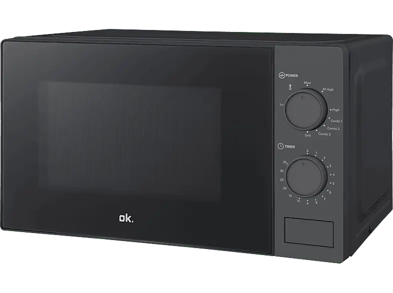 ok. OMWG 2025 B Grill Mikrowelle (700 Watt, Freistehend, 20 l, Schwarz)