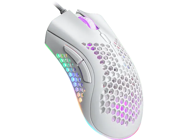 ISY Gaming Maus IGM 4500 Honeycomb, RGB, Kabelgebunden, Weiß