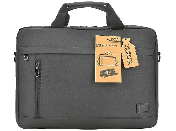 ISY INB 2156-1-BK Notebooktasche, 15.6 Zoll, Recycelte Pet-Materialien, Schwarz