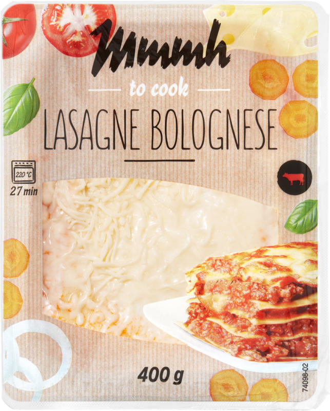 Mmmh Lasagne Bolognese, Bœuf, 400 g