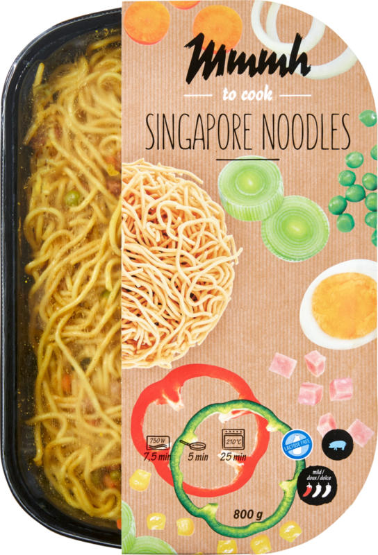 Mmmh Singapore Noodles, mild, 800 g