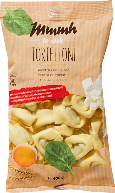Mmmh Tortelloni Ricotta und Spinat, 400 g