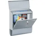 Hornbach Wandbriefkasten Rottner Villa Spezial 365 x 420 x 115 mm silber mit Zeitungsrolle rund