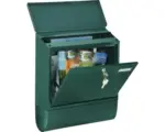 Hornbach Wandbriefkasten Rottner Villa Spezial 365 x 420 x 115 mm grün mit Zeitungsrolle rund
