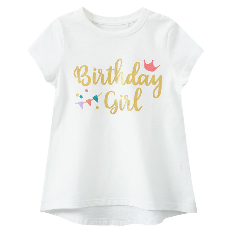 Mädchen T-Shirt mit Geburtstags-Schriftzug (Nur online)