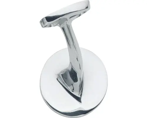 Handlaufstütze Chrom rund gebogen mit Stockschraube