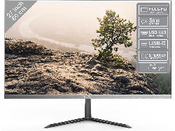 Peaq PMO S273-IFC Monitor, 27 Zoll, FHD, 75Hz, 5ms, 280cd, IPS, 2W Audio, Gun-Metall