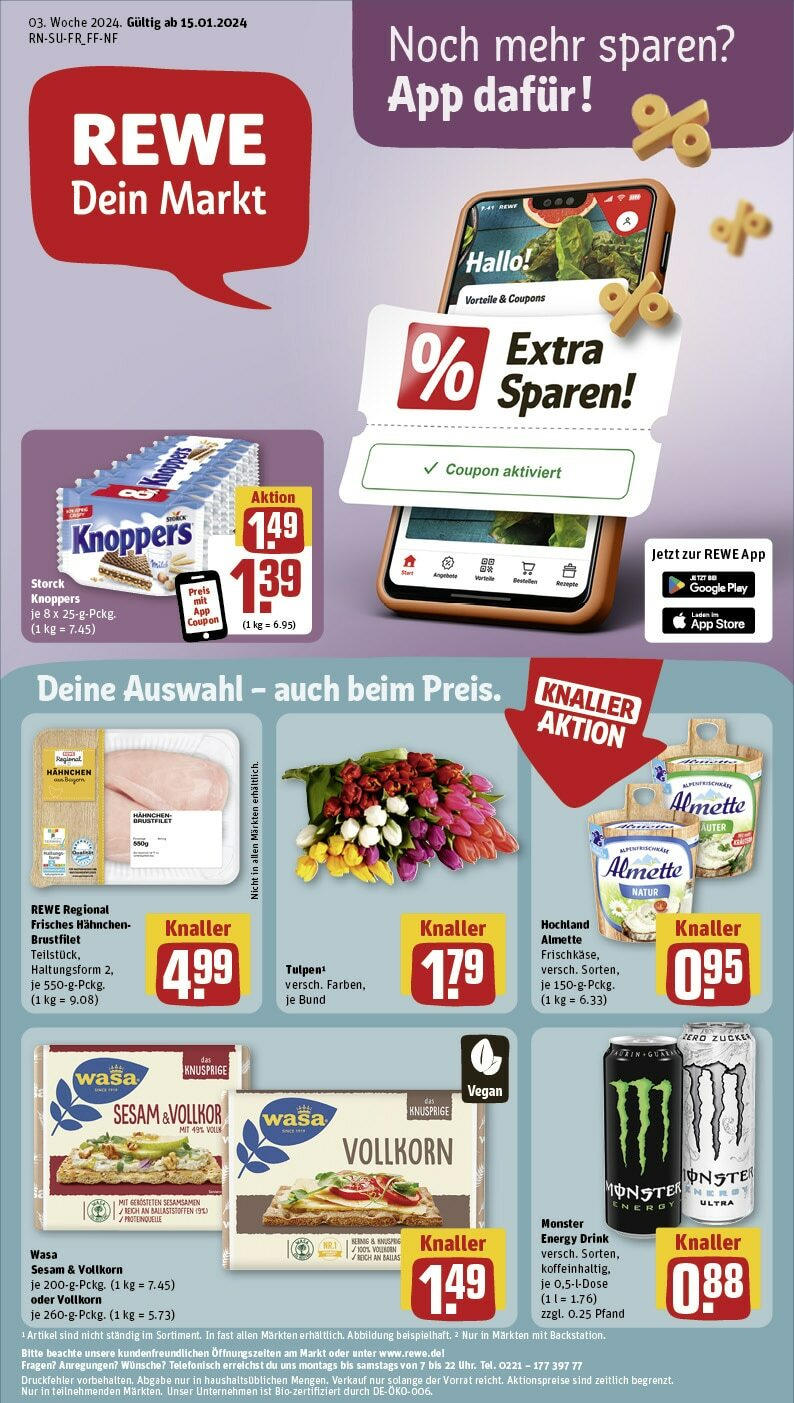 REWE Prospekt ab 14.01.2024 nächste Woche Prospekt Nürnberg, Ernst