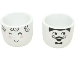 Übertopf Keramik Cute Ø 8,5 cm H 8,5 cm weiß