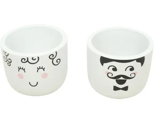 Übertopf Keramik Cute Ø 8,5 cm H 8,5 cm weiß