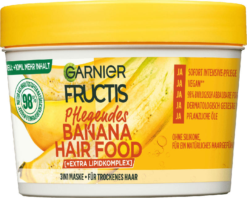 GARNIER FRUCTIS Pflegendes Banana Hair Food 3in1 Haarmaske