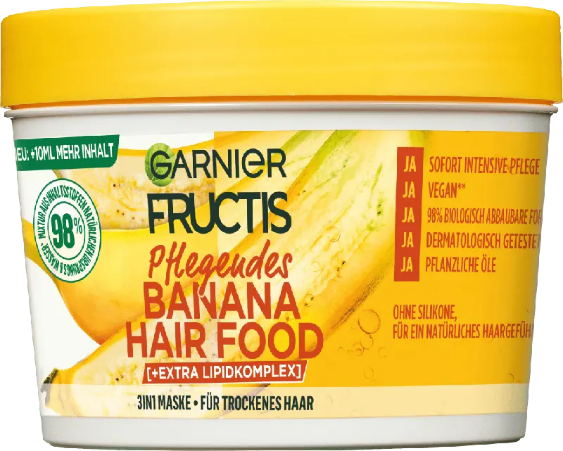 GARNIER FRUCTIS Pflegendes Banana Hair Food 3in1 Haarmaske