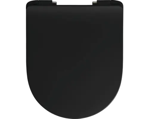 WC-Sitz Reika Mito schwarz matt Scharniere anthrazit poliert mit Absenkautomatik