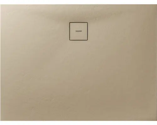 Extraflache Reckteck-Duschwanne Breuer Modern Line Steinoptik Sandstein 140x80x4 cm
