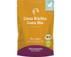 Katzenfutter nass Herrmann´s Kitten Bio Gans mit Gänseschmalz und Kürbis 100 g