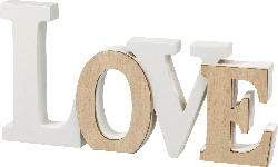 Dekorieren & Einrichten Holzschriftzug "Love", weiß/natur