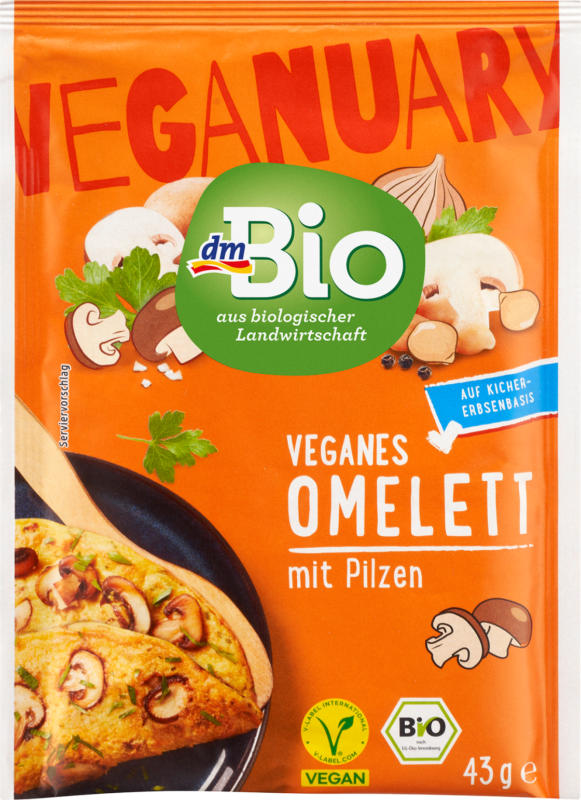 dmBio Veganuary Omelett mit Pilzen